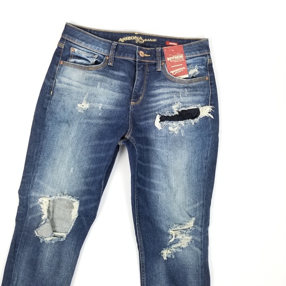 Arizona Jr. Womens Distressed Boyfriend Jean Sze 7 - Picture 7 of 8